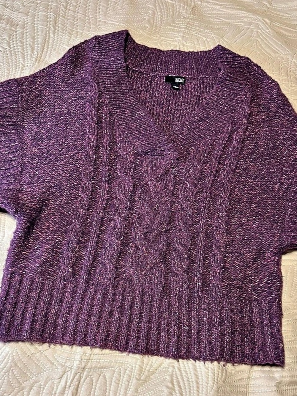 ana Purple Knit Sweater Size XL